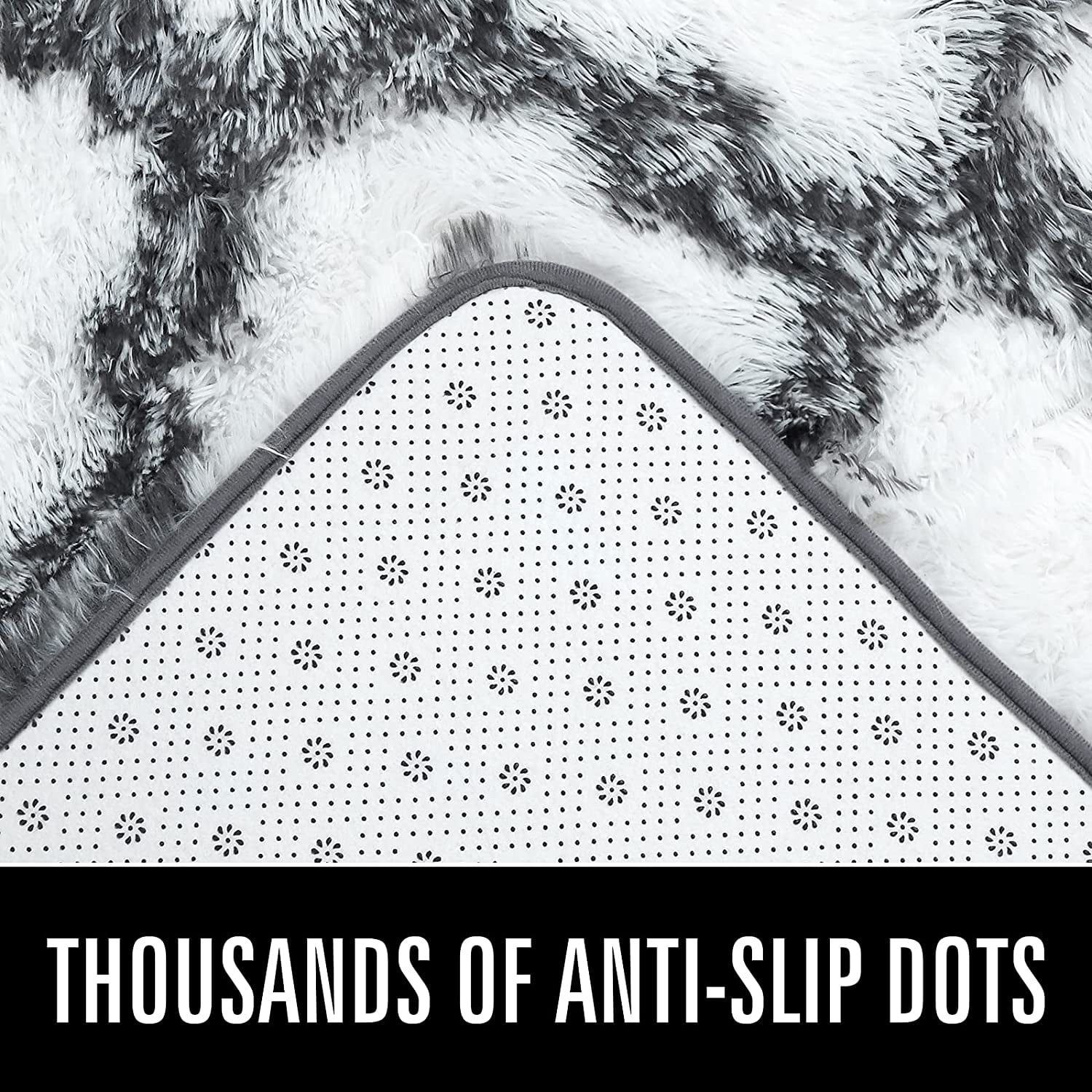 Geometric Boucle Area Rug 5'x8' - White