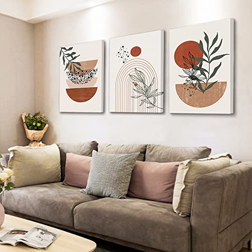 Set of 3 Boho Abstract Canvas Wall Art