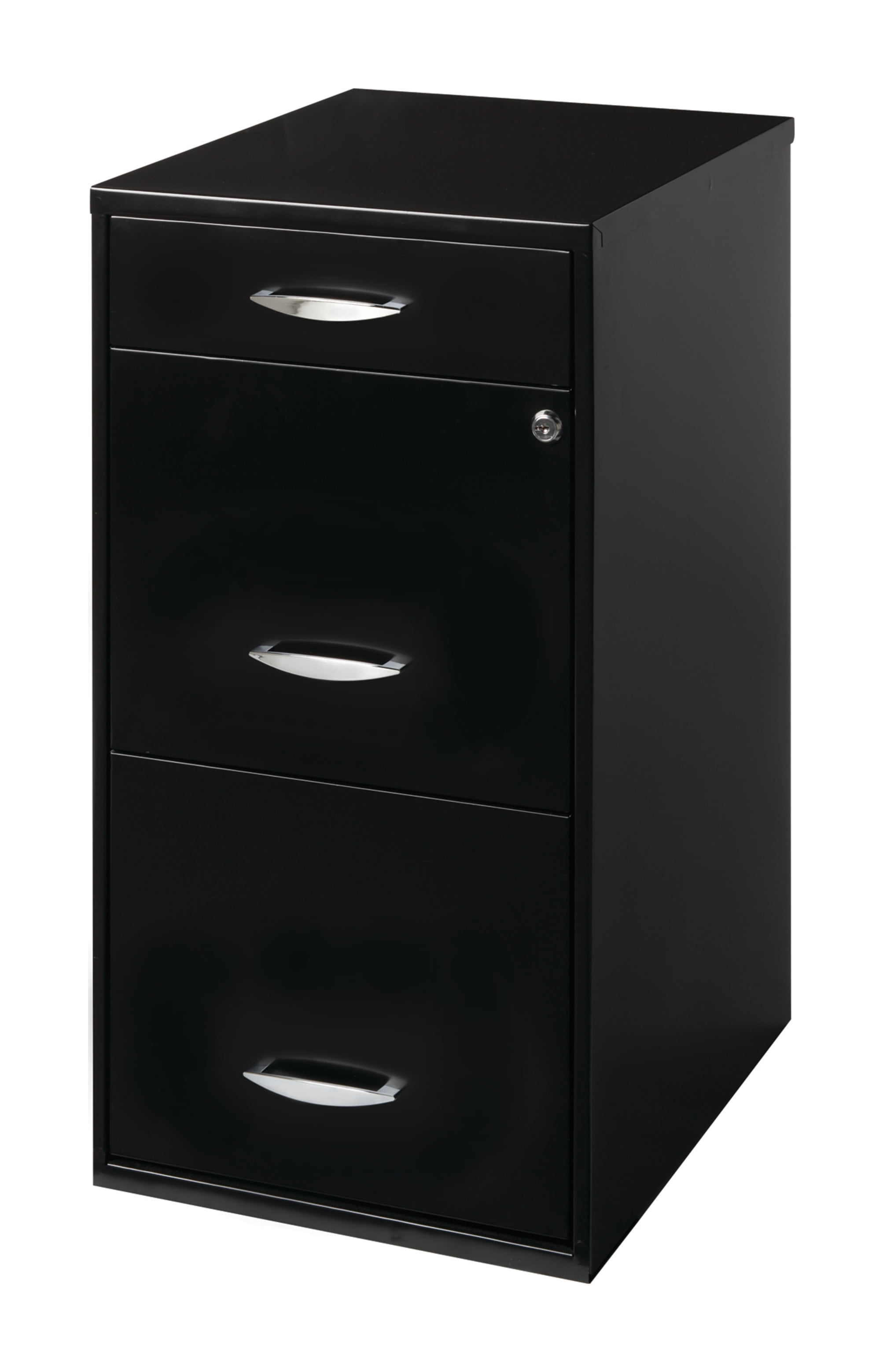 Black 3-Drawer Filing Cabinet for Office Storage