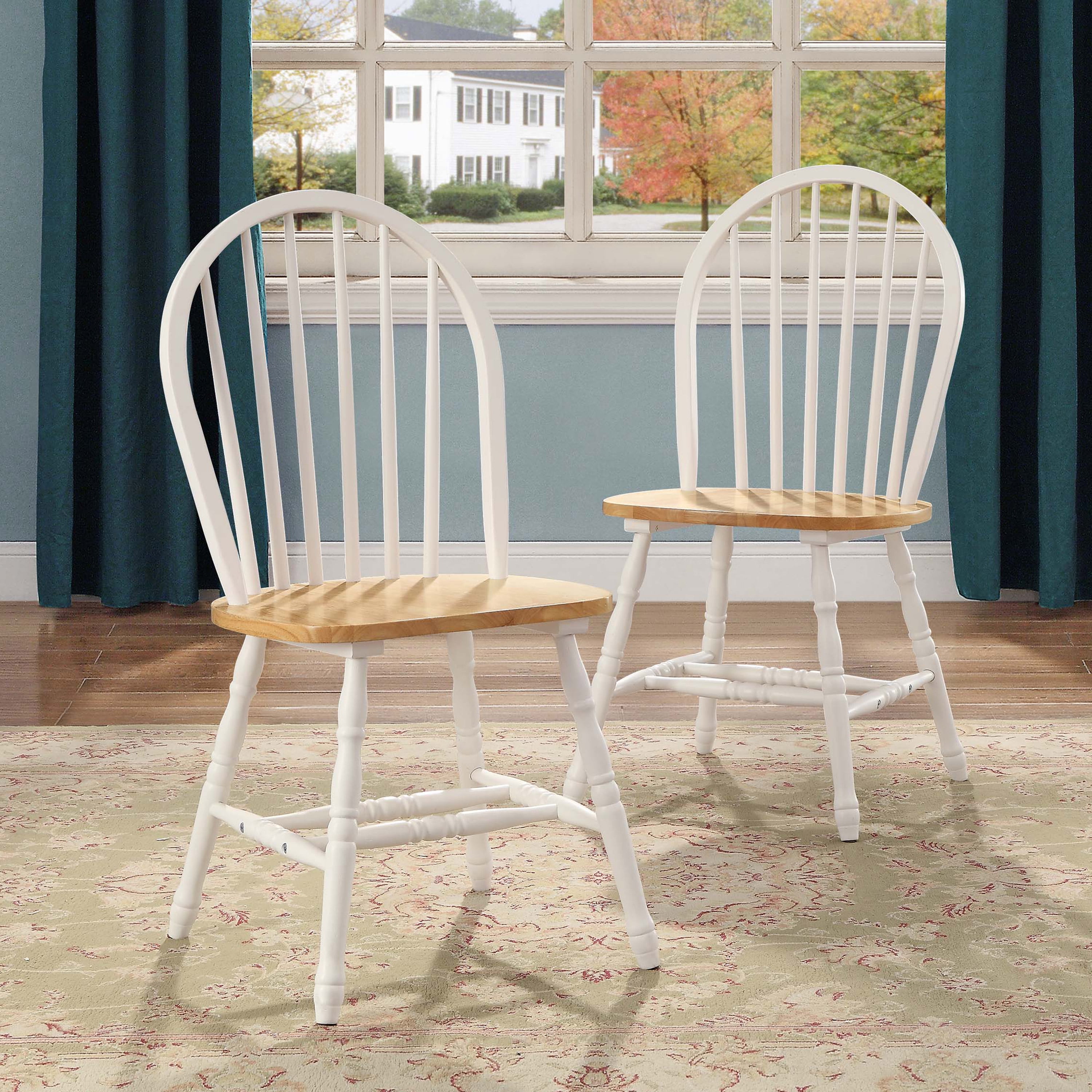 Set of 2 Solid Wood Farmhouse Dining Chairs
