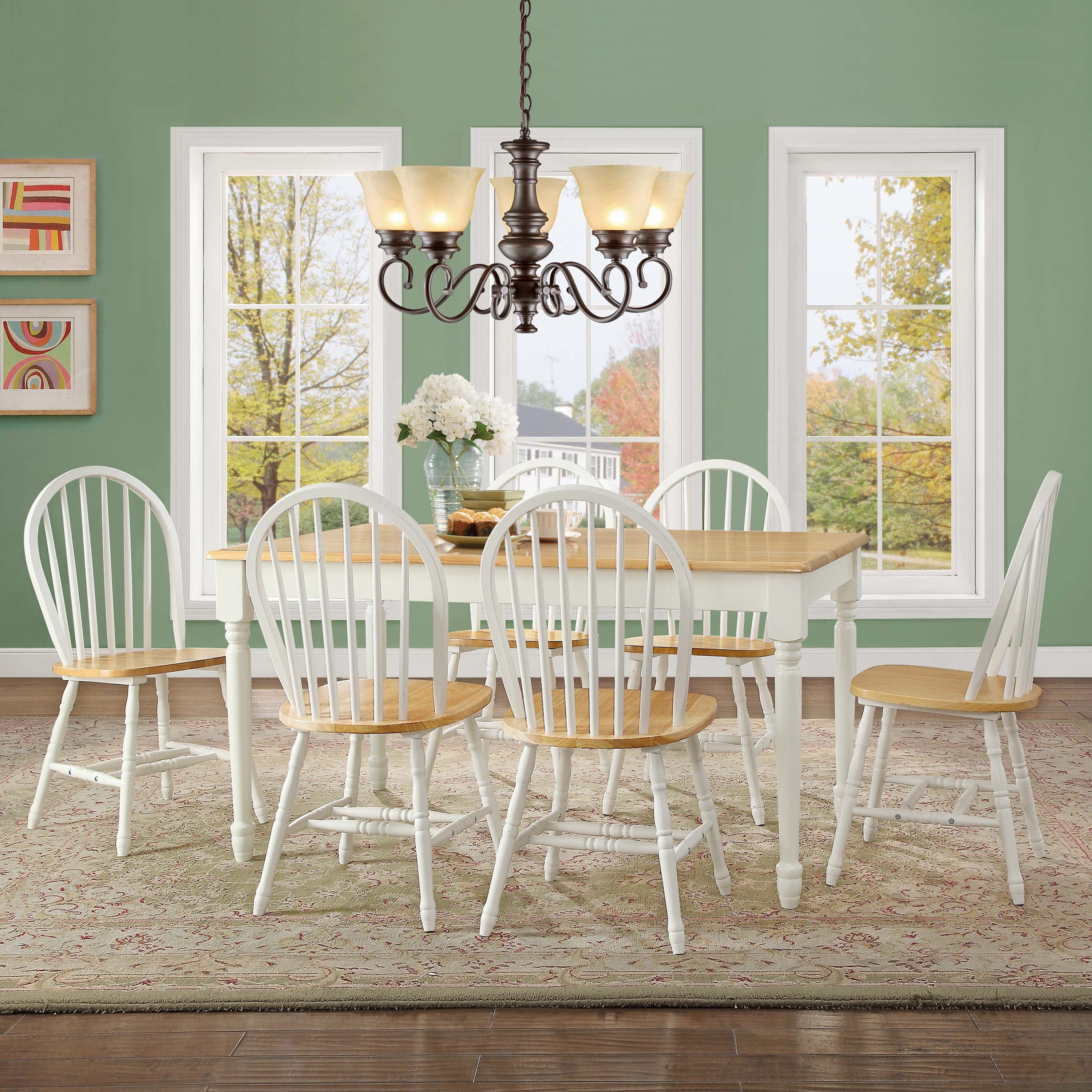 Set of 2 Solid Wood Farmhouse Dining Chairs