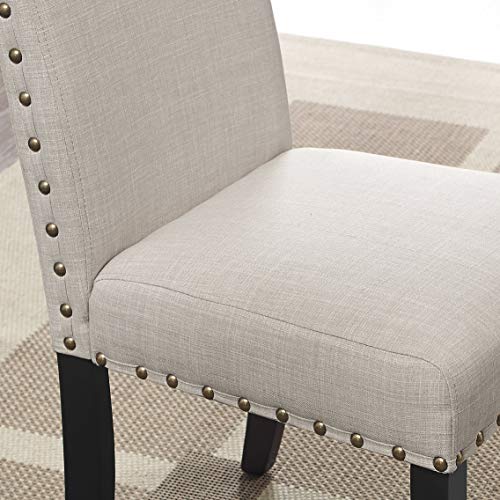 Biony Tan Fabric Dining Chairs Set of 2