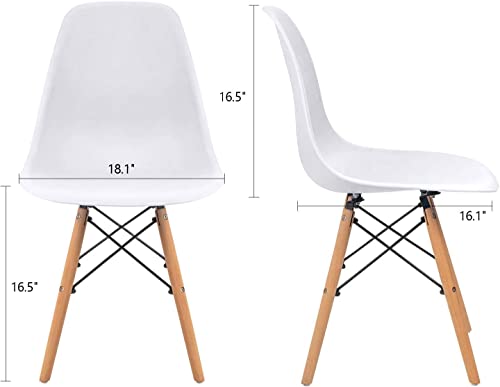 Set of 4 White Mid-Century Modern Lounge Chairs