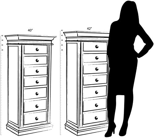 Chelsea Jewelry Armoire - 40" Taupe Mist