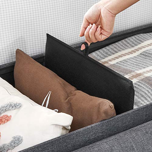 Dark Gray Folding Storage Ottoman Bench