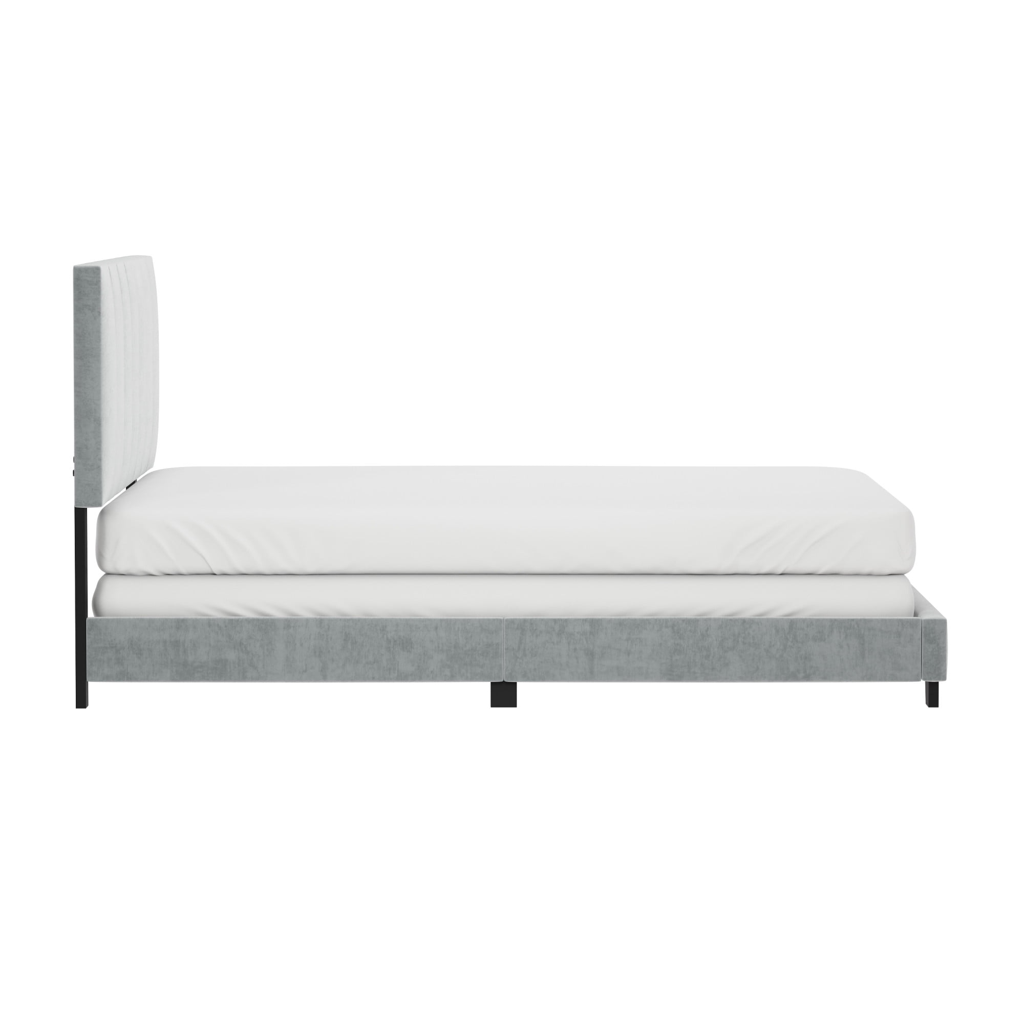 Modern Upholstered Bed Frame with Headboard