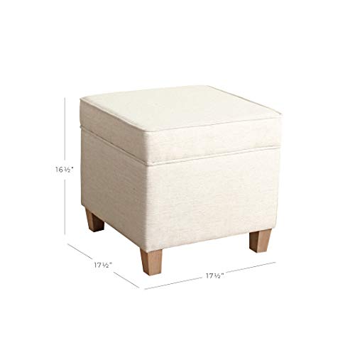 HomePop Cole Classics Square Cream Pouf