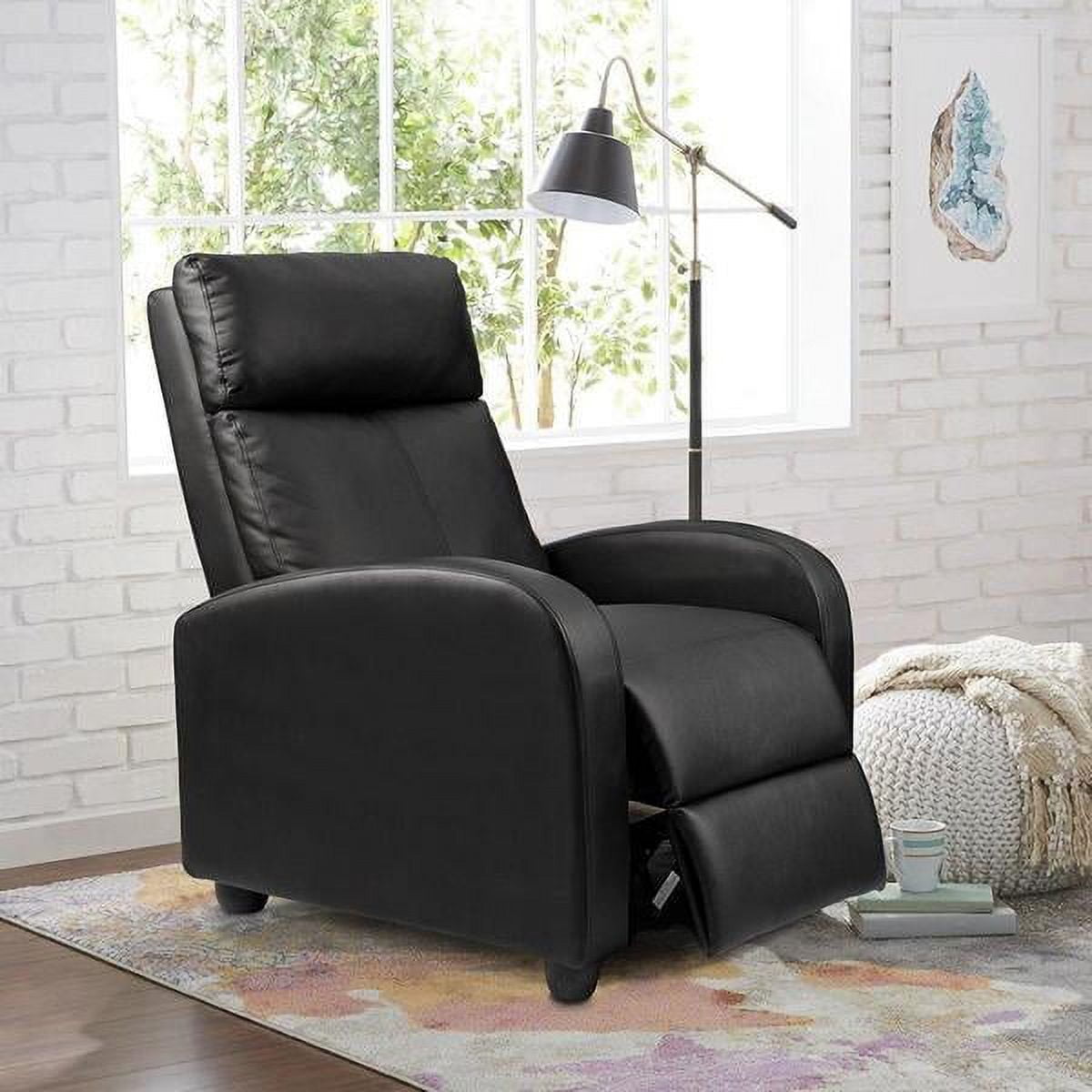 Lacoo Black Home Theater Recliner with Padded Comfort