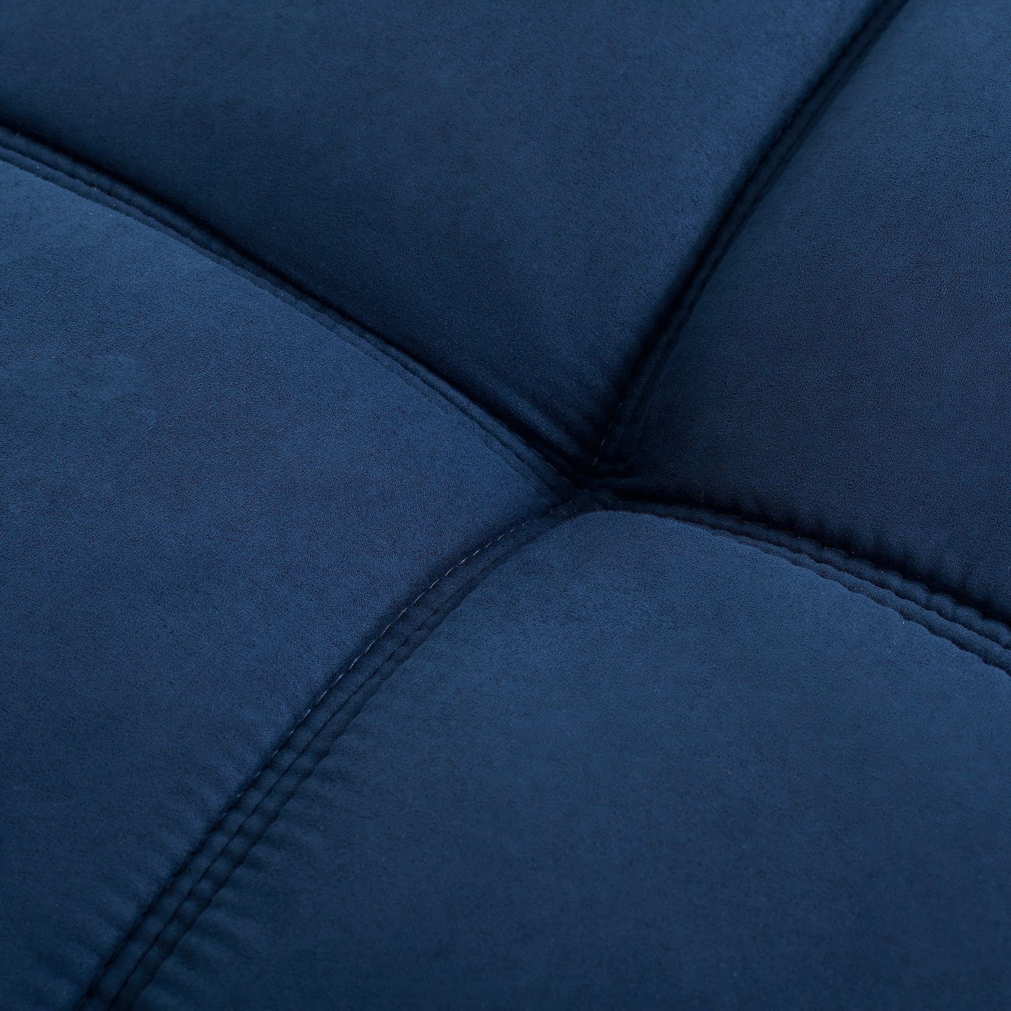 Boucle Blue Faux Suede Memory Foam Futon