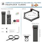 FoldyLock Classic Folding Bike Lock FL001B-R - High-Security