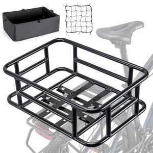 CXWXC Large Rear Bike Basket with Cargo Net