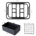 CXWXC Large Rear Bike Basket with Cargo Net