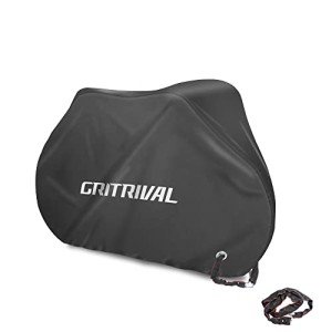 GRITRIVAL Waterproof Outdoor Bike Cover with Bike Rack Chain Lock