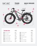 VEEFA E1 750W/Peak 1000W Electric Mountain Bike With Fat Tires