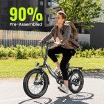 Vivi MT20UL Fat Tire Electric Bike: 20" Fat Tire, 50 Mile Range