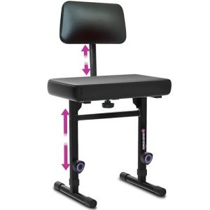 Liquid Stands MS108x Adjustable Piano Bench with Backrest