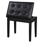 SONGMICS ULPB55H Black Piano Bench with Cushion & Storage