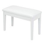 Bonnlo Wooded White Duet Piano Bench with Storage