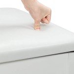 Bonnlo Wooded White Duet Piano Bench with Storage