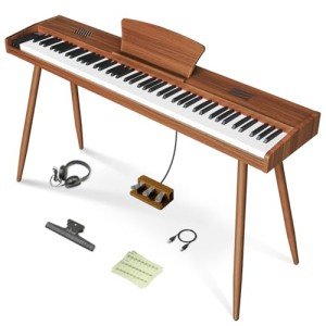 Longeye 88-Key Wooden Semi Weighted Digital Piano MOOD