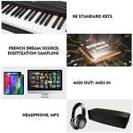 MUSTAR 88-Key Digital Piano with Bluetooth & Stand