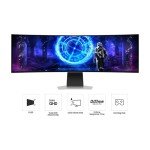 SAMSUNG 49-Inch Odyssey G9 (G95SD) Series OLED Curved Gaming Monitor, 240Hz, 0.03ms, Dual QHD, Glare Free, Smart Features, FreeSync Premium Pro, Height Adjustable Stand, LS49DG956SNXGO, 2024