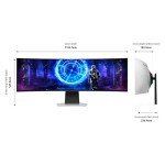 SAMSUNG 49-Inch Odyssey G9 (G95SD) Series OLED Curved Gaming Monitor, 240Hz, 0.03ms, Dual QHD, Glare Free, Smart Features, FreeSync Premium Pro, Height Adjustable Stand, LS49DG956SNXGO, 2024