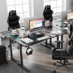 EUREKA ERGONOMIC 60 Inch Gaming Desk with Full Mouse Pad, Large Home Office Curved Computer Desk for 3 Monitors with Cup Holder, Headphone Hook and Handle Rack with USB Charging Ports for Gamer, Black