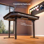 ErGear 65″ L Shaped Standing Desk for Gaming, 3 Drawers & 2 Cable Management Trays Corner Stand up Desk w/Monitor Shelf Height Adjustable for Home Office, Black