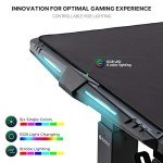 EUREKA ERGONOMIC 65 inch Electric Height Adjustable Gaming Desk Standing Desk, Large Gaming Computer Desk with RGB LED Lights and Extended Gaming Mouse mat for Gaming and Home Office,Black