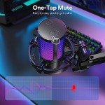 MAONO Gaming USB Microphone, Noise Cancellation Condenser mic with Mute, Gain, Monitoring, Boom Arm for Streaming, Podcast, Twitch, YouTube, Discord, PC, Computer, PS4, PS5, Mac, GamerWave DGM20S