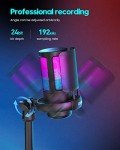 COCONISE Gaming Microphone, USB PC Mic for Podcasts Videos, Streaming, Condenser Mic with Quick Mute, Tripod Stand, Pop Filter, RGB Indicator, Shock Mount, Rotate gain button, Compatible with PS4/5/PC