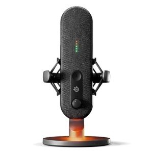 SteelSeries Alias USB Mic for PC — 3x Bigger Capsule for Gaming, Streaming and Podcasting — Sonar for Streamers Audio Software — AI Noise Cancelling — LED Mute & Level Monitoring — Shock Mount
