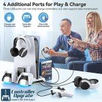 PS5 Stand with Cooling, Charging, 12 Slots & Holder