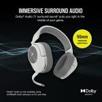 Corsair HS55 Wireless Multiplatform Lightweight Gaming Headset with Bluetooth - Dolby 7.1 Surround Sound - iCUE Compatible - PC, PS5, PS4, Nintendo Switch, Mobile - White