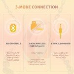 SOMIC G810 Wireless Headset 2.4G Low Latency Headset for PC PS4 PS5 Laptop, Bluetooth 5.2 Wireless Headphone with Built-in Mic, 50H Playtime, RGB Light Foldable for Gamer (Xbox Only Work in Wired)