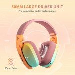 SOMIC G810 Wireless Headset 2.4G Low Latency Headset for PC PS4 PS5 Laptop, Bluetooth 5.2 Wireless Headphone with Built-in Mic, 50H Playtime, RGB Light Foldable for Gamer (Xbox Only Work in Wired)