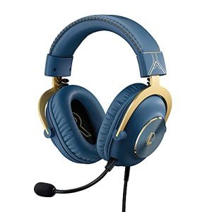 Logitech G PRO X Gaming Headset - Blue VO!CE, Detachable Microphone, Comfortable Memory Foam Ear Pads, DTS Headphone 7.1 and 50 mm PRO G Drivers, Official League of Legends Edition (Renewed)