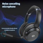 Wireless Gaming Headset with Noise Cancelling Mic, Bluetooth 5.0 Gaming Earphones with Stereo Sound Effects, 2.4G Low Latency Mode, 60 Hour Battery for PC, PS4, PS5, Xbox One, Switch, Black