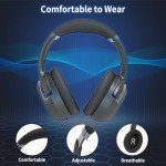Wireless Gaming Headset with Noise Cancelling Mic, Bluetooth 5.0 Gaming Earphones with Stereo Sound Effects, 2.4G Low Latency Mode, 60 Hour Battery for PC, PS4, PS5, Xbox One, Switch, Black