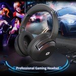Wireless Gaming Headset with Noise Cancelling Mic, Bluetooth 5.0 Gaming Earphones with Stereo Sound Effects, 2.4G Low Latency Mode, 60 Hour Battery for PC, PS4, PS5, Xbox One, Switch, Black