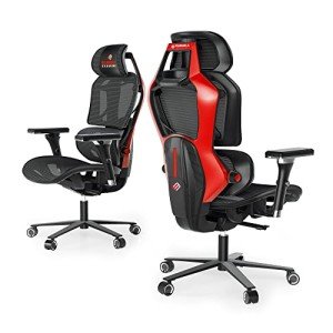 EUREKA ERGONOMIC Typhon Gaming Chair, Home Office Desk Chair with Lumbar Support, Breathable Ergonomic Mesh Chair with 4D Armrests, High Back Comfortable Computer Chair, Seat Depth Adjust, Black Red