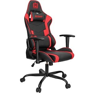 Deco Gear Endurance Series Deluxe Ergonomic Gaming Chair with Adjustable Head and Lumbar Support, Seat and Armrest Adjustment, 360-Degree Seat Rotation, Plush Neck Support