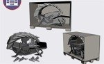 GAMVDOUT Multi -Screen Encoding Cabin Workstation Office Cockpit Gaming Station Video Gaming Chair Computer Table