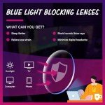 OPTOFENDY Blue Light Glasses for Men Women, Gaming Glasses for Computer, TV, Phone with Anti Fatigue, Eyestrain & UV Glare