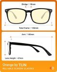 TIJN Gaming Glasses Blue Light Blocking Glasses for Women Men Nerd Eyeglasses Anti Eyestrain Anti UV Glare