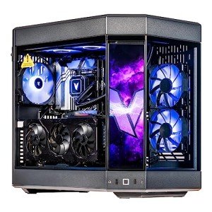 Velztorm LCD Black Praetix Gaming Desktop PC (Intel i9-14900K 2.20GHz, GeForce RTX 4080 Super 16GB, 128GB DDR5, 2TB PCIe SSD + 6TB HDD, 360mm AIO, 1000W PSU, RGB Fans, WiFi 6E, Win 10 Pro) VELZ0092