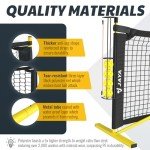 JAYA Portable Pickleball Net with Unique Ball Holder, IPF Standard 22FT, Steady Metal Frame, Easy Setup, Suitable for Driveways and Backyards Bright Yellow with Black