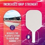 JJ LMS Pickleball Grip + Pickleball overgrip, Comfortable Grip for Pickleball, Less Vibrations, Helps Sweaty Hands (White)
