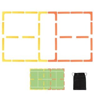 Hikeen Court Lines Marker Kit Anti-Wind-Resistant Throw Down Markers 28pcs, Pickleball Net Court for Indoor Court